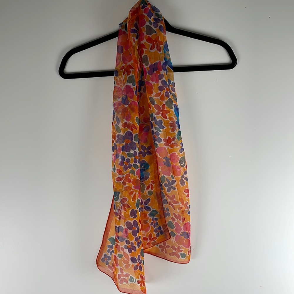 Elegant Floral Pattern Sheer Scarfs